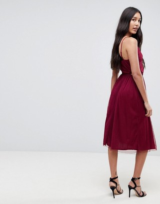 ASOS TALL Dobby High Neck Midi Dress With Cut Out Sides
