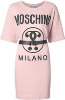 Moschino belted logo T-shirt dress 