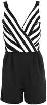 Thumbnail for your product : boohoo Striped Plunge Wrap Front Playsuit