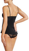 Thumbnail for your product : Mimi Holliday Rockhopper Penguin lace-trimmed silk camisole
