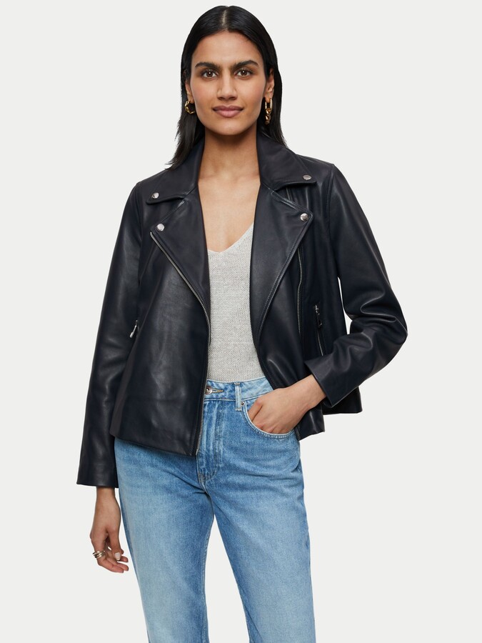 Leather Coat Jigsaw Jackets Ladies Jigsaw Leather Biker Jacket