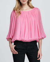 Thumbnail for your product : Alice + Olivia Braiden Boxy Gathered Top