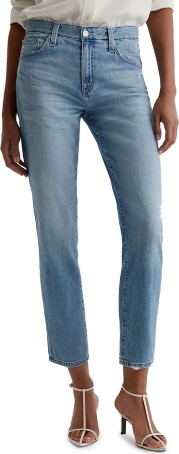 AG Jeans Women's Ex-Boyfriend Jeans Aries Destructed Denim Straight Leg RED1243