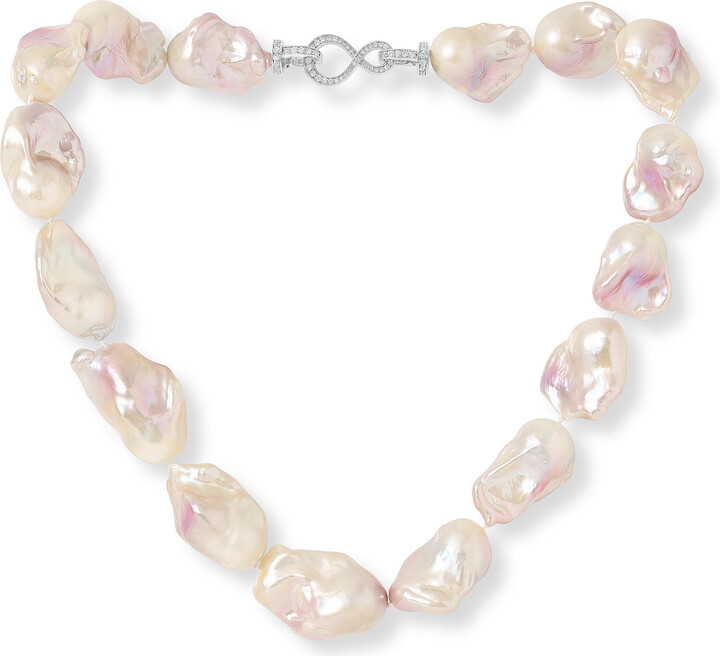 Pearls of the Orient Online Decus Large Peach To Mauve Pink Cultured Freshwater 'Fireball' Pearl Necklace