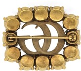 Thumbnail for your product : Gucci Metal Double G brooch with crystals