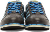 Thumbnail for your product : Dolce & Gabbana Grey Striped Leather Sneakers