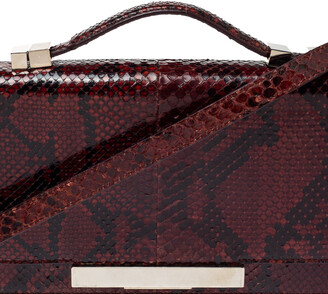 The Row Black/Brown Python Classic Baguette Clutch