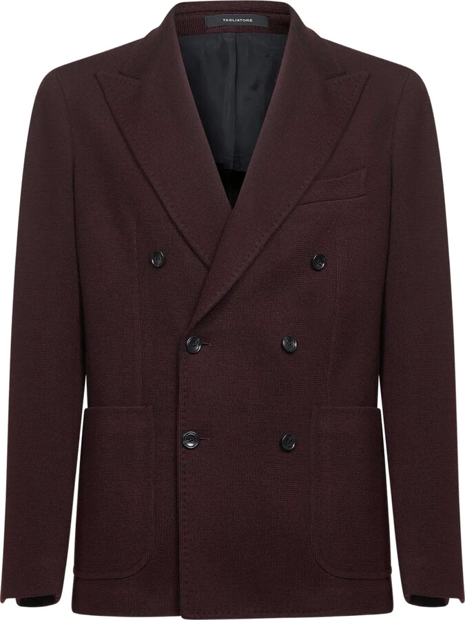 Tagliatore Double-Breasted Peak-Lapel Blazer