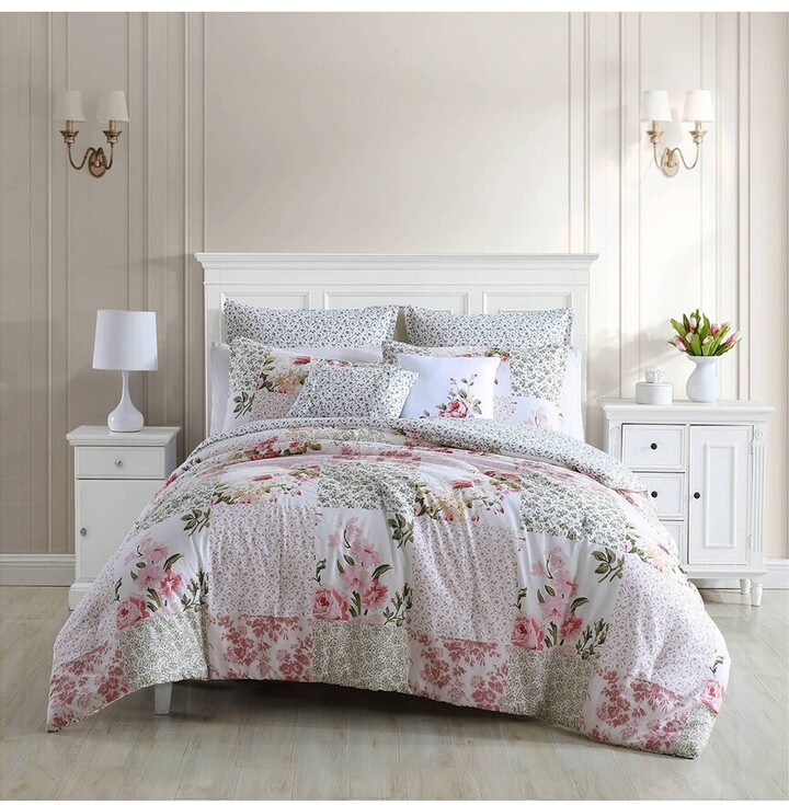 Laura Ashley Ailyn 7Pc Pink Comforter Set - ShopStyle