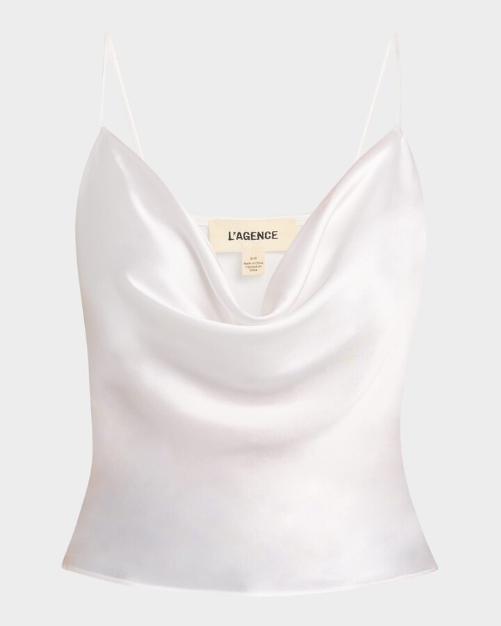 L'Agence Calista Cowl-Neck Silk Camisole