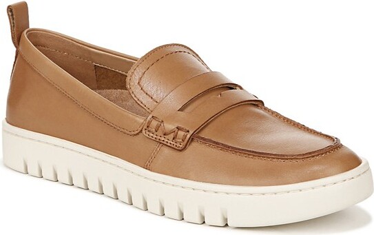 Women's Vionic Uptown Loafers Wide 10.5 Camel Brown Leather