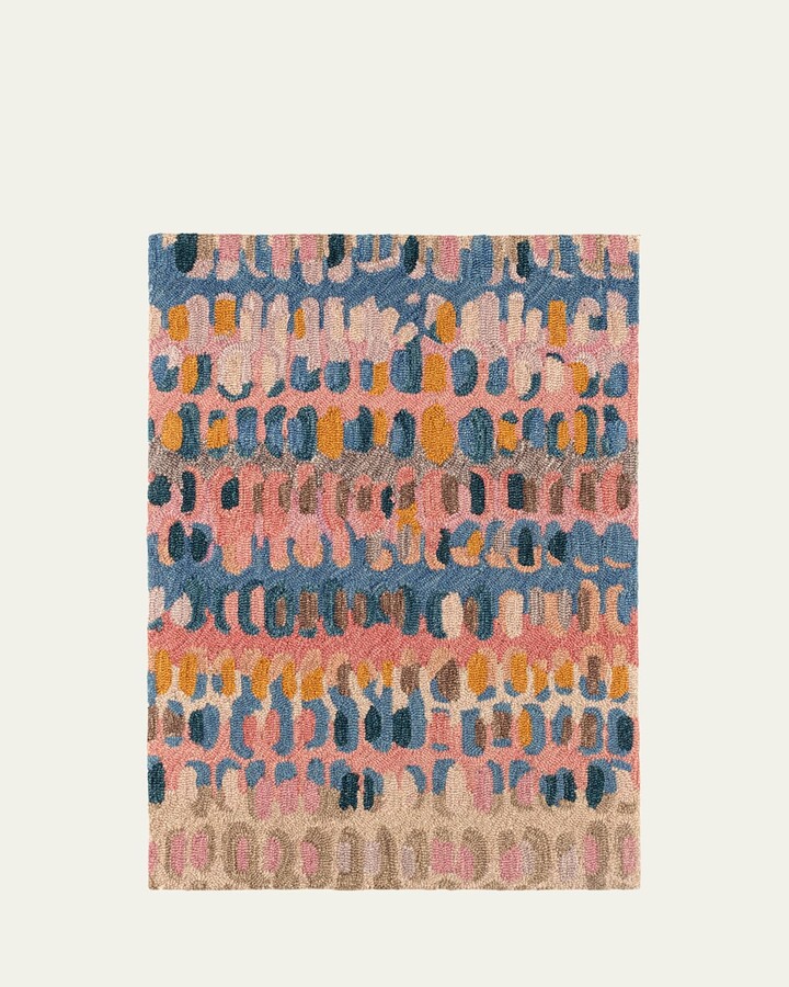 Annie Selke Paint Chip Coral Micro-Hooked Rug, 4' x 6'