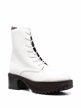 BY FAR Leather Lace-Up Boots