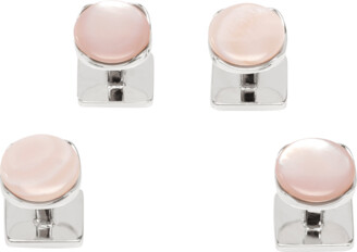 Cufflinks Inc. Men's Sterling Silver Pink Mother-of-Pearl Shirt Studs