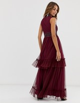 Thumbnail for your product : Frock and Frill high neck highly embellished sleeveless midi dress
