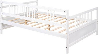 Dovecove White Full Size Daybed With Stable Support Legs Construction Ideal For Bedroom & Living Room Extra Storage Included White Robust And Long-lasting