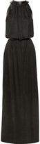 Thumbnail for your product : Karl Lagerfeld Paris Aja faux leather-trimmed modal maxi dress