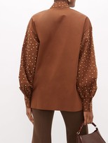 Thumbnail for your product : Françoise Francoise - Studded Balloon-sleeve Cotton Shirt - Brown