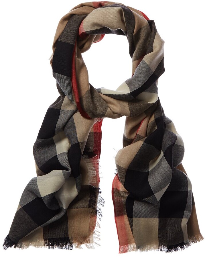 Burberry Lightweight Check Cashmere Scarf - ShopStyle Scarves