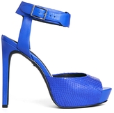 Thumbnail for your product : KG by Kurt Geiger KG Kurt Geiger Hayley Blue Snake Print Heeled Sandals