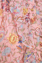 Thumbnail for your product : Walter Baker Ruffled Metallic Fil Coupe Floral-print Georgette Top
