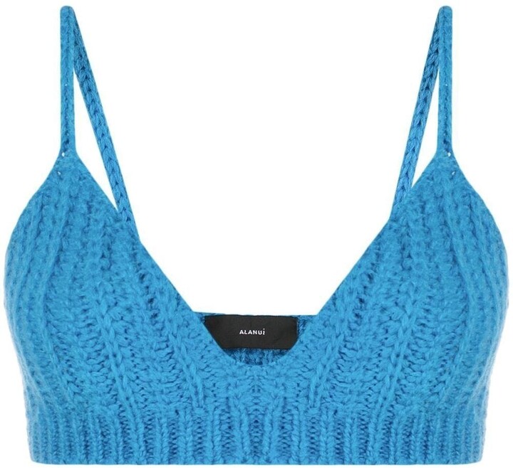 Alanui V-neck knitted bralette - ShopStyle