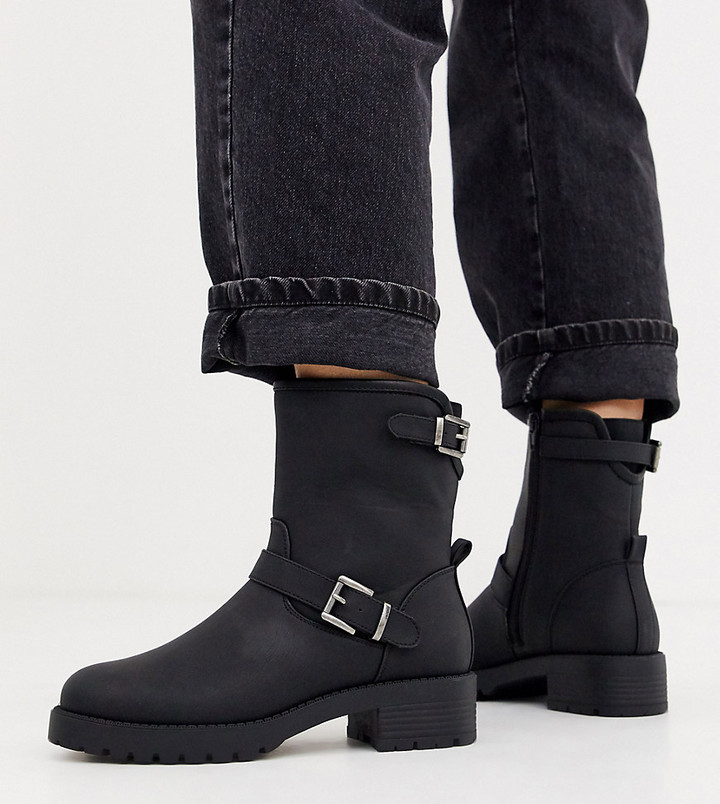 asos design awaken biker boots in black