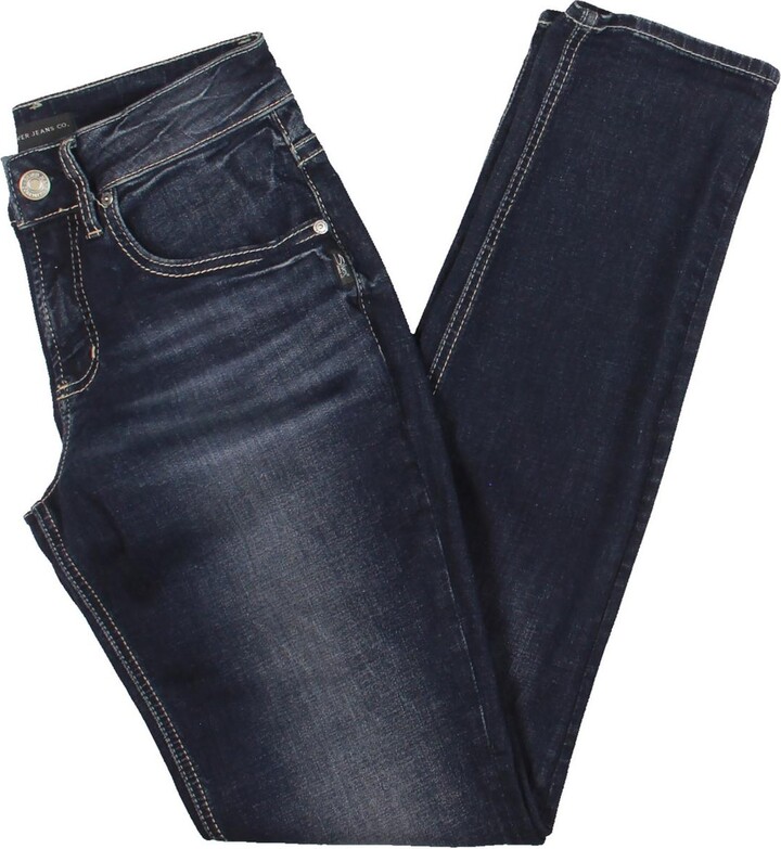 Silver Jeans Co. Womens High Rise Slim-Leg Boyfriend Jeans