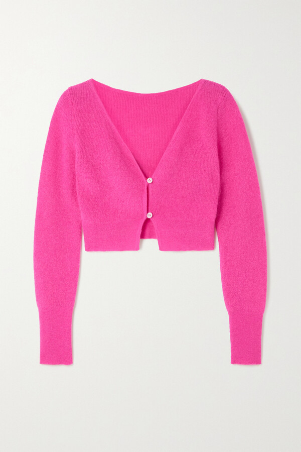 light pink cropped cardigan