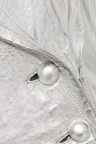 Thumbnail for your product : Zimmermann Sabotage Double-breasted Metallic Textured-leather Biker Jacket