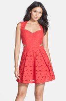 Thumbnail for your product : Nordstrom Bardot 'Broiderie' Pleated Cotton Fit & Flare Dress Exclusive)