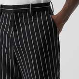 Thumbnail for your product : Burberry Pinstriped Stretch Wool Wide-leg Tailored Trousers