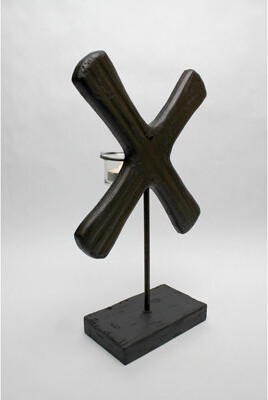 X Form Wood Votive Holder