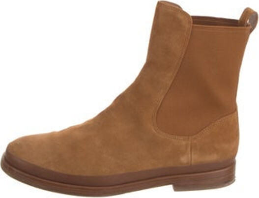 Vince Suede Ankle Chelsea Boots Neutrals Round-Toes
