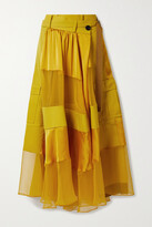 Thumbnail for your product : Sacai Patchwork Satin, Chiffon And Crepe Maxi Wrap Skirt