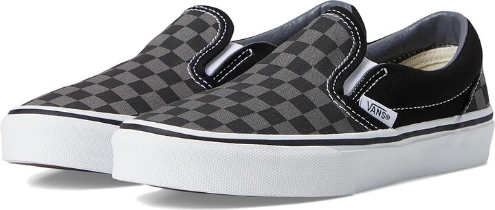 Vans Kids Classic Slip-On (Little Kid/Big Kid) Kids Shoes (Checkerboard) Black/Pewter : 1 Little Kid M, Canvas