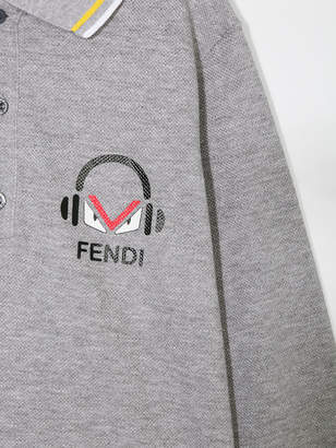 Fendi Kids printed logo polo shirt