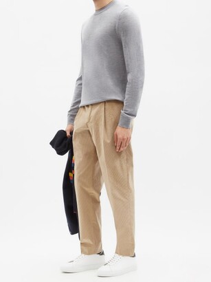 Paul Smith Pleated Corduroy Tapered-leg Trousers - Brown