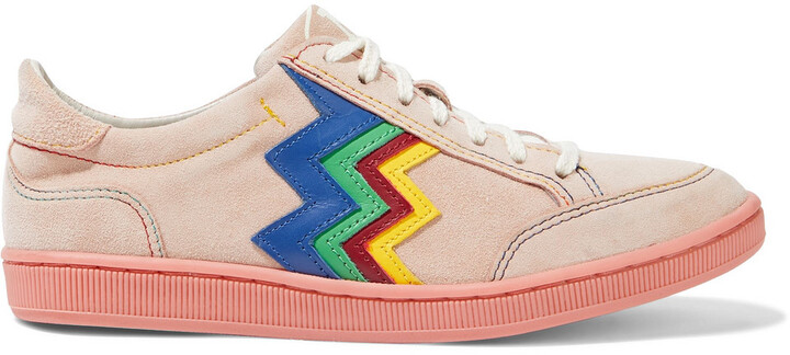 M Missoni Leather-trimmed Suede Sneakers - ShopStyle