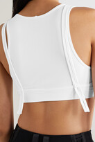 Thumbnail for your product : Helmut Lang Layered Cropped Stretch-jersey Top - White