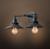 Thumbnail for your product : Restoration Hardware 20th C. Factory Filament Metal Double Sconce - Weathered Zinc