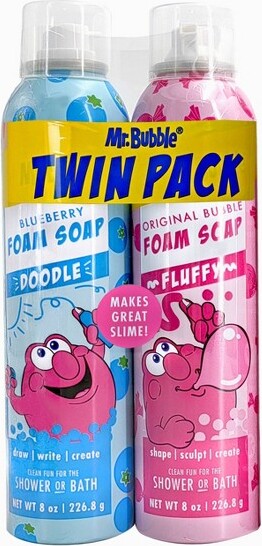 Mr Bubble Mr.Bubble2pkTwinFoamSoap-Blueberry/OriginalBubble-16floz