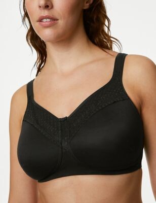 M's Cotton Blend & Lace Non Wired Total Support Bra B-H