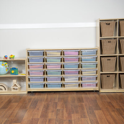 Wood Designs (24) Letter Tray Storage Unit with Translucent Trays