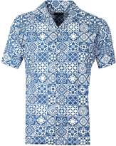 Thumbnail for your product : boohoo Tile Print Short Sleeve Revere Shirt
