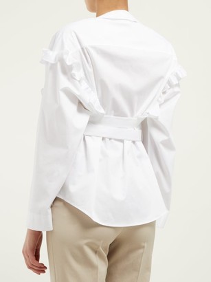 Palmer Harding Trap Ruffled Cotton-blend Shirt - White