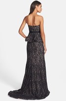 Thumbnail for your product : Adrianna Papell Scalloped Lace Strapless Peplum Gown