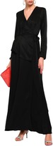 Thumbnail for your product : House Of Dagmar Layered Satin-twill Maxi Wrap Dress