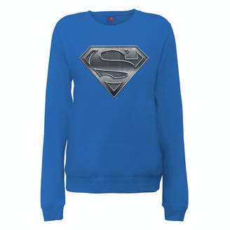 Dc Comics DC Comics Official Superman Steel Plate Logo Womens Sweatshirt