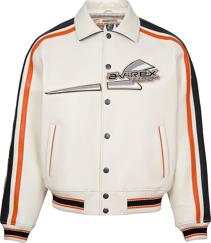[Lサイズ] AVIREX Varsity Jacket ホワイト Avirex Icon Jacket